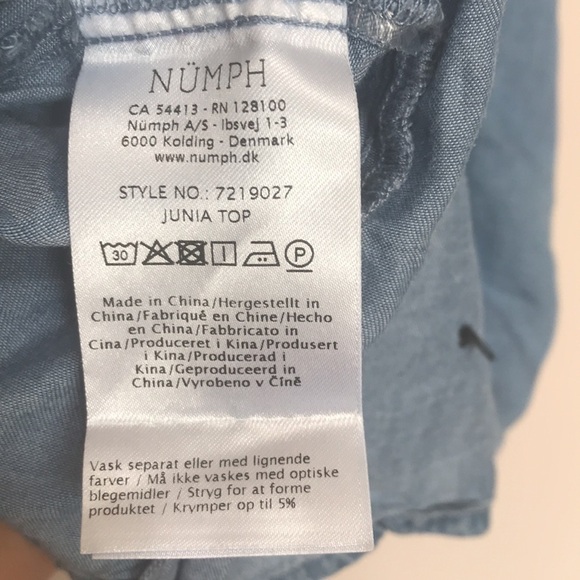 NÜMPH JUNIA chambray blue tank top 38 - Picture 10 of 10
